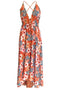 Caroline "UV Floral II" Reversible Silk Georgette Maxi Dress